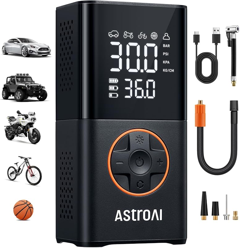 AstroAI L7 Cordless Tire Inflator with Digital Dual Display and 150 PS
