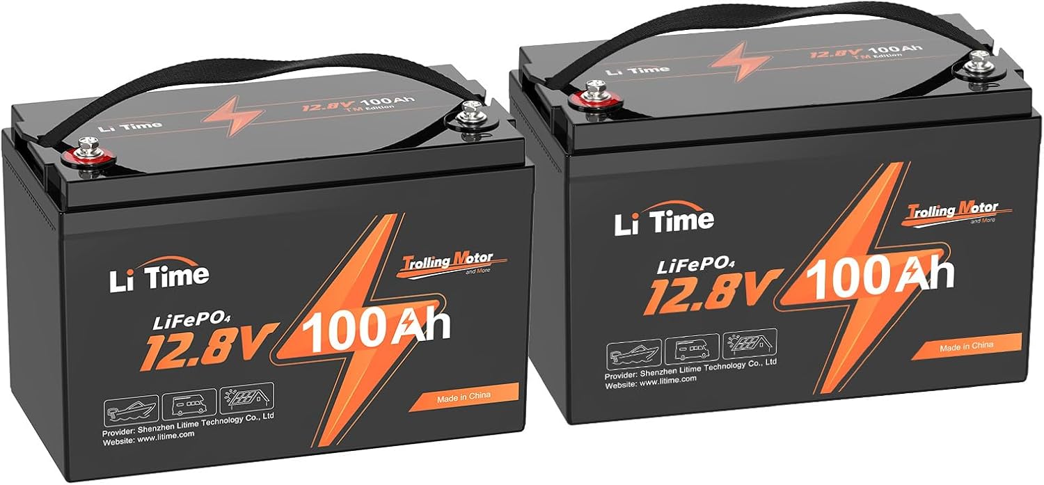 LiTime 12V 100Ah Group 31 LiFePO4 Trolling Motor Battery with Low Temp