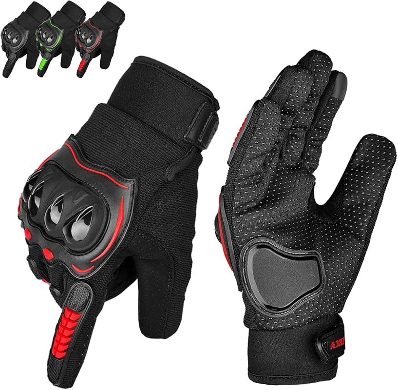 AXIZ Motorcycle Gloves with Full Finger Knuckle Protection for Dirt Bi