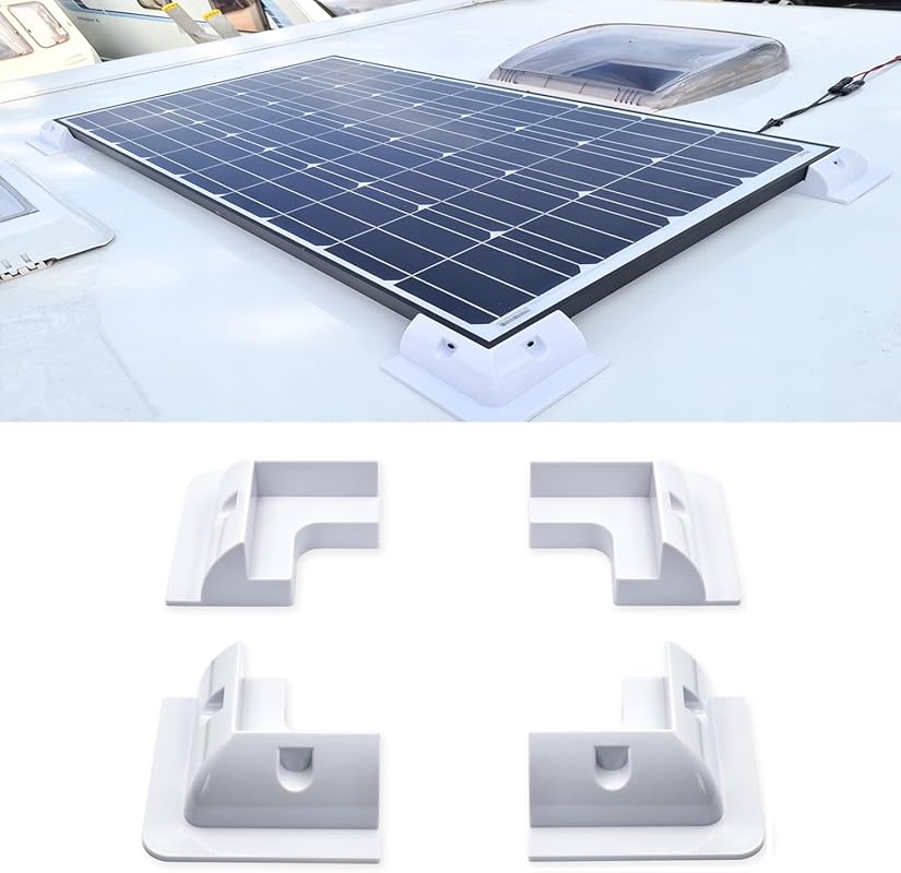 Solar Panel Mounts Bracket Set of 4pcs , Drill Free ABS Corner Roof Br