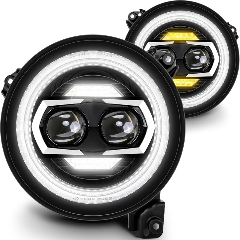 TRUE MODS 9 Inch Round LED Headlights Replacement for 2018
