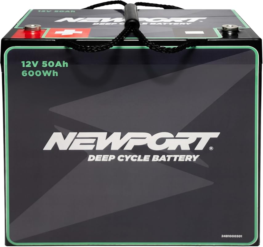 Newport Deep Cycle Marine AGM Battery: 12V 50Ah for Trolling Motors an
