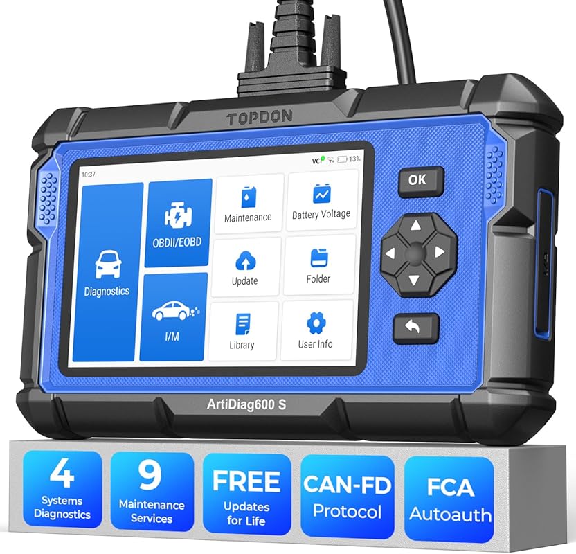 TOPDON AD600S OBD2 Scanner for Transmission, Engine, ABS, and SRS with