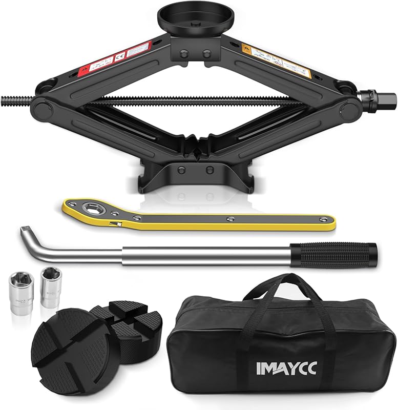 IMAYCC 2.5 Ton Portable Scissor Car Jack Kit for Tire Changes on Cars