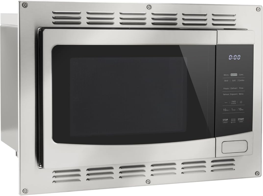 RecPro RV Kitchen Air Fryer & Convection Microwave with Trim Kit | 1.0