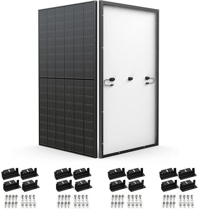 ECOFLOW 2-Pack 400W Rigid Monocrystalline Solar Panels with Mounting F
