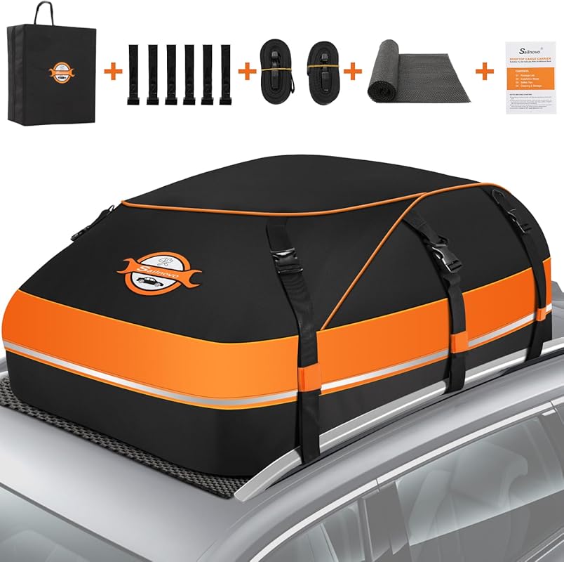Sailnovo 20 Cubic Foot Waterproof Rooftop Cargo Carrier with Anti-Slip