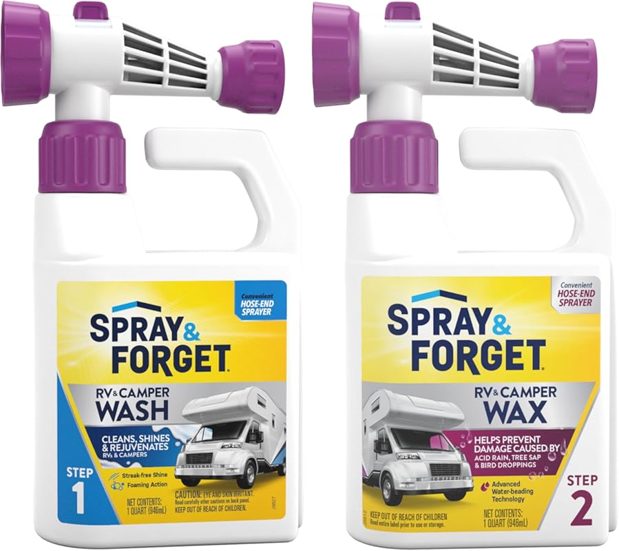 Spray & Forget RV Wash and Wax Combo Includes Ready-to-Use Wash and Wa