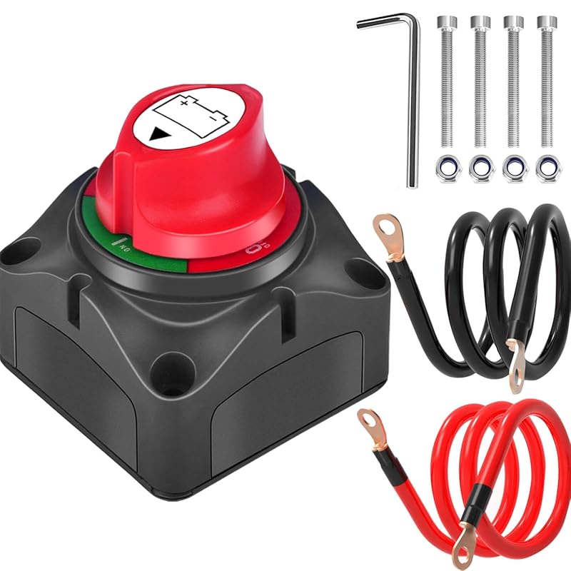 Battery Disconnect Switch with Cables for 12V and DC 5-60V, Ideal for 