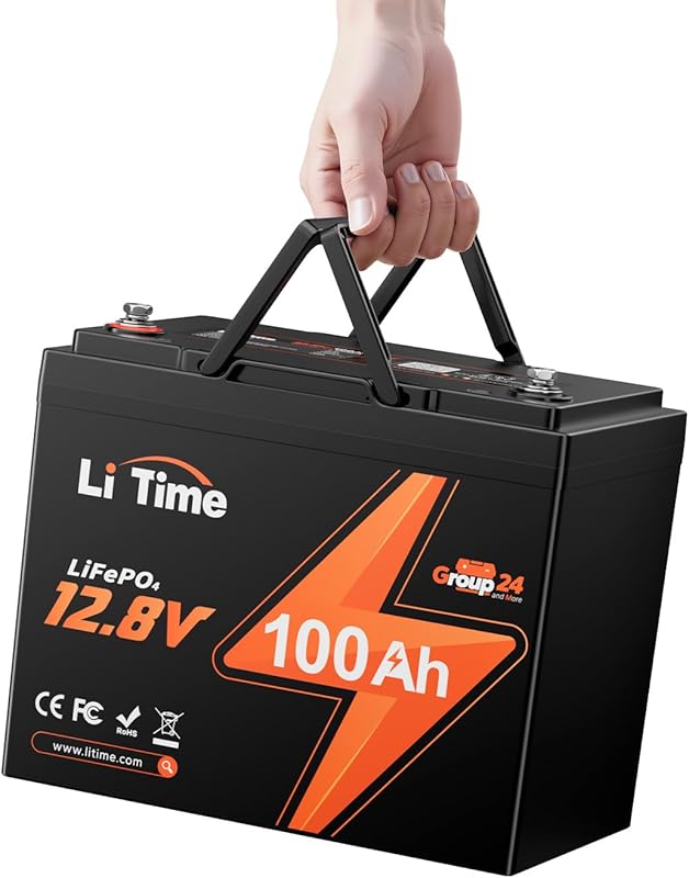 LiTime 12V 100Ah LiFePO4 RV Battery with 15000 Cycles and High Energy 
