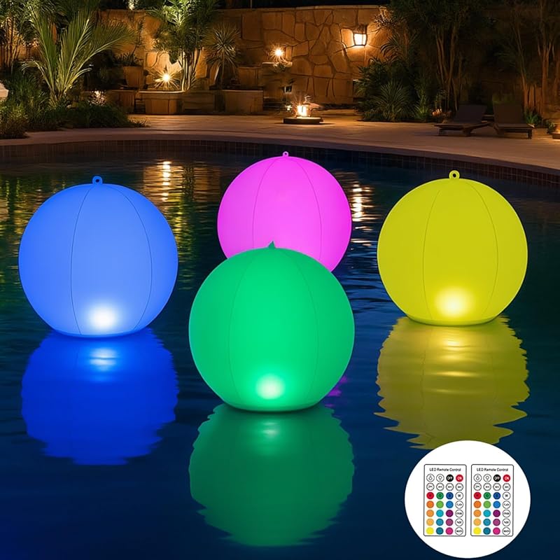 Solar Floating Pool Light with Remote Control for Color Changing LED D