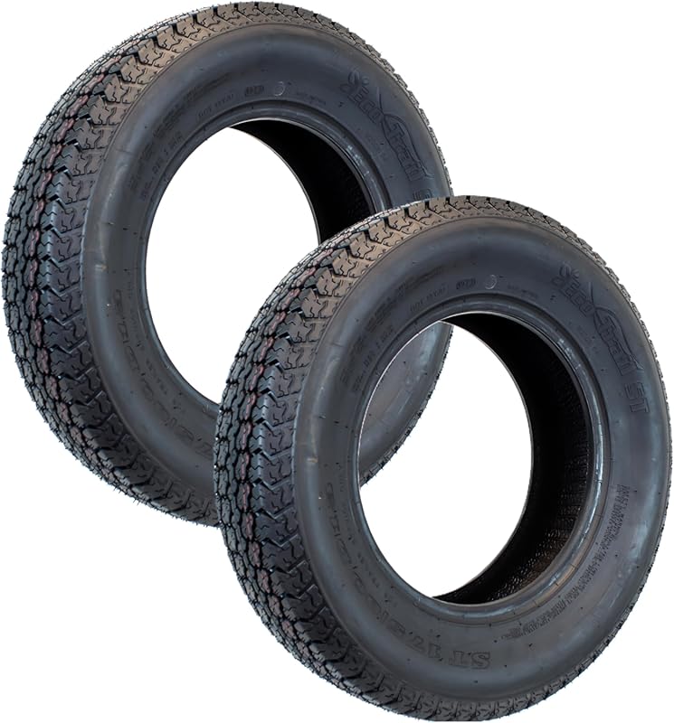 eCustomrim 2-Pack Trailer Tires ST175/80D13 Deep Tread Bias Ply with 1