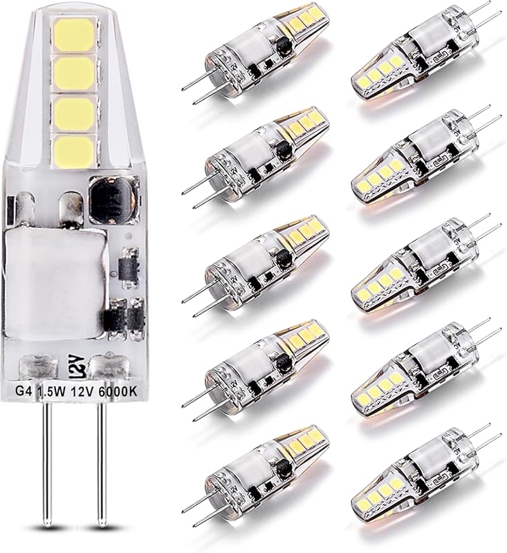G4 Bi-Pin LED Puck Lights: 10-Pack 12V 6000K White RV Ceiling Light Re