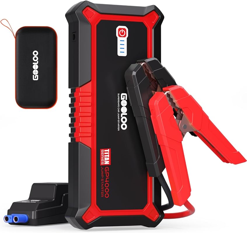 GOOLOO GP4000 4000A Peak Car Battery Jump Starter, Portable Battery Bo