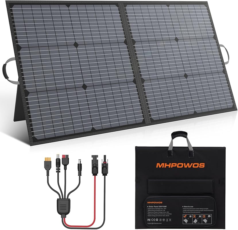 110W IP67 Waterproof Foldable Solar Panel Kit for Outdoor Camping and 