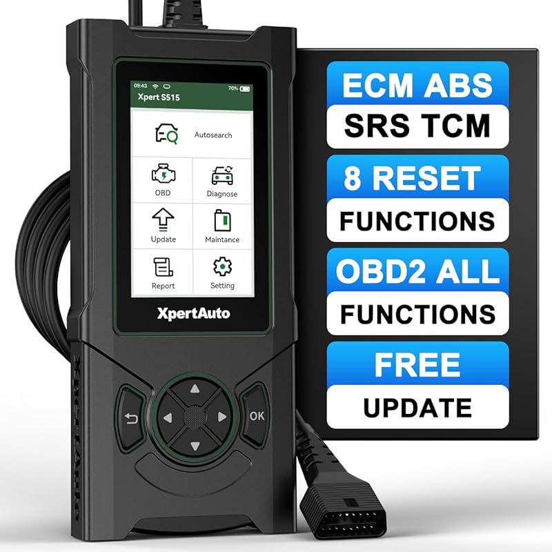 OBD2 Scanner S515 for ABS, SRS, ECM, and TCM Diagnostics with Reset Fu