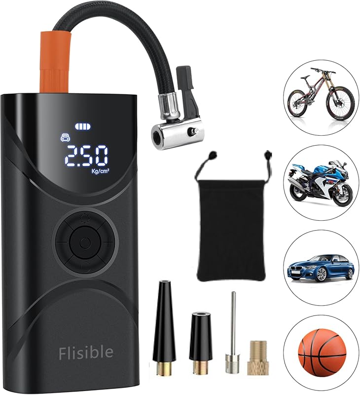 Cordless Tire Inflator with 150 PSI and 9000mAh Battery for Car, Bike,