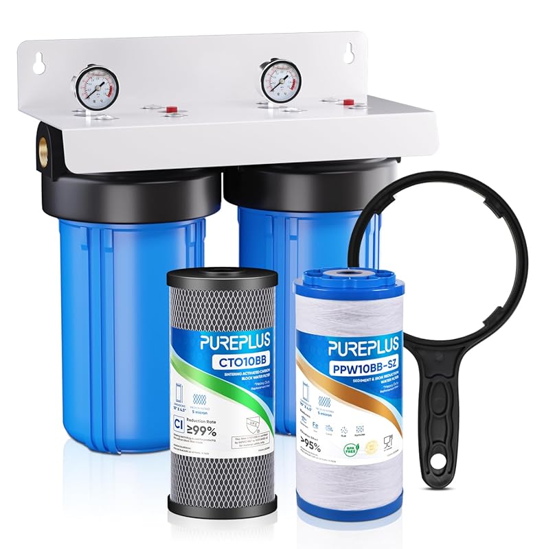 PUREPLUS 2-Stage Whole House Water Filtration System, 10