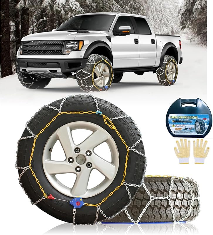 Auto Tightening Snow Chains for Cars, SUVs, and Pickup Trucks with Qui