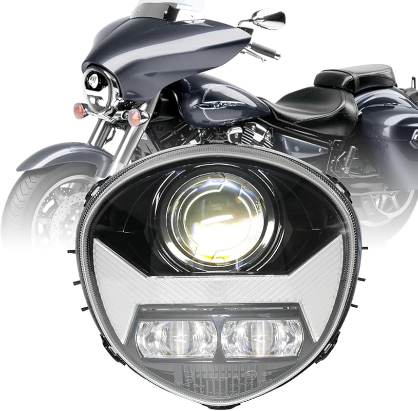 65W High Power Motorcycles LED Headlight with High Low Beam DRL Compat