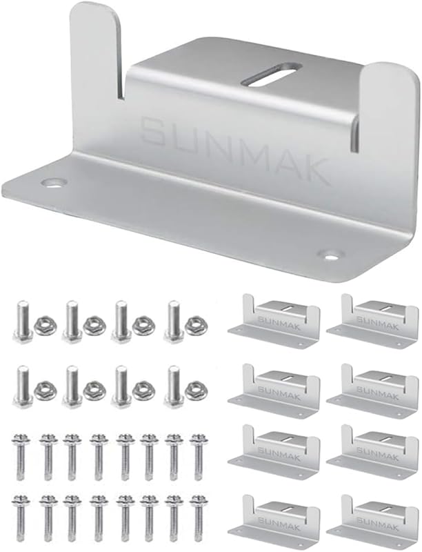 Solar Panel Mounting Z Brackets 8-Pack in Lightweight Aluminum for Mot