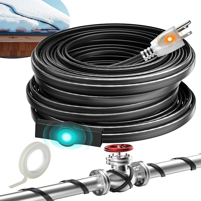 24FT Self-Regulating Heat Tape for Plastic and Metal Water Pipes, Free
