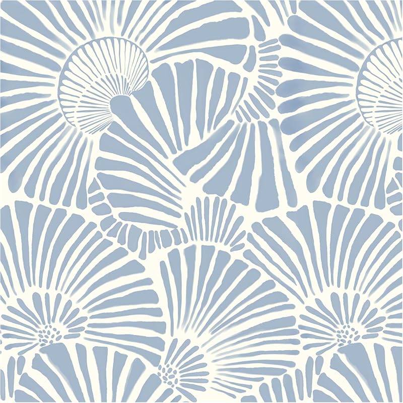 White and Blue Boho Peel and Stick Wallpaper for Bedroom, Cabinets, an