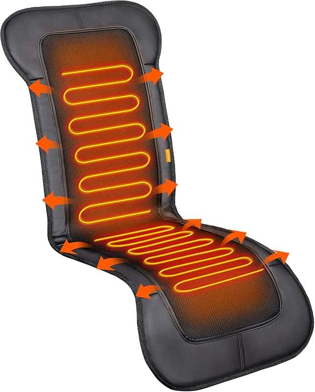 47-Inch Long Heated Seat Cushion for Back and Thighs with Two Heat Int