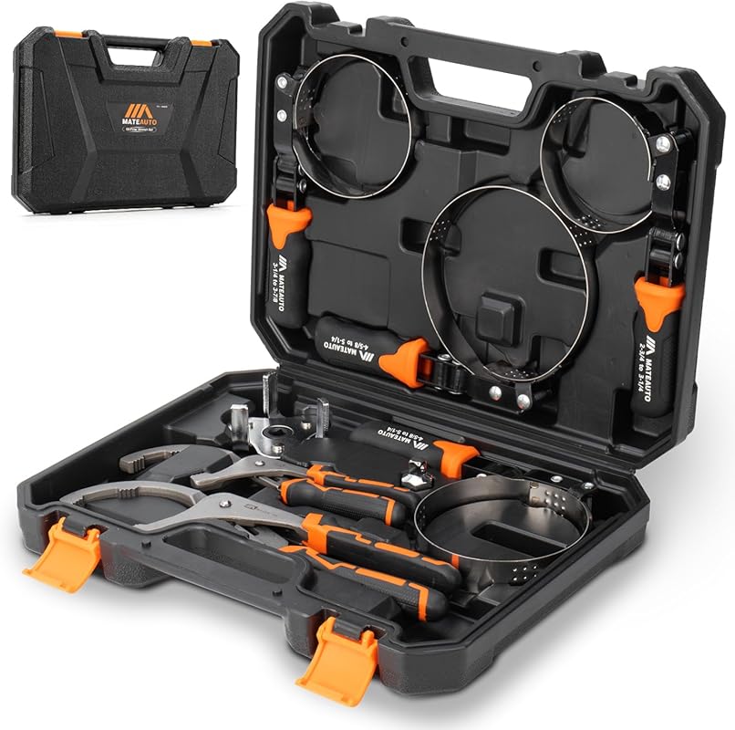 8-Piece Adjustable Oil Filter Wrench Set with Multiple Sizes and Adapt