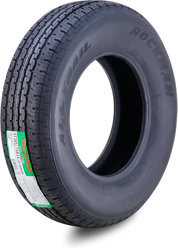 ROCKMAN Trailer Tire ST205/75R14 8-Ply Load Range D 105M Steel Belted 