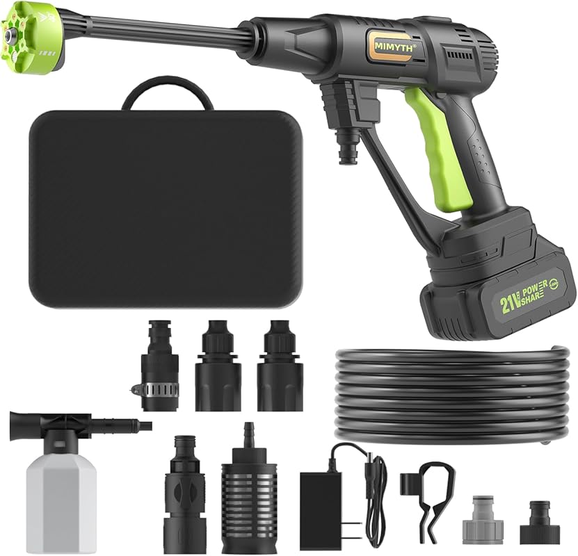 Cordless Battery-Powered Pressure Washer with 990 PSI, 6-in-1 Nozzle, 