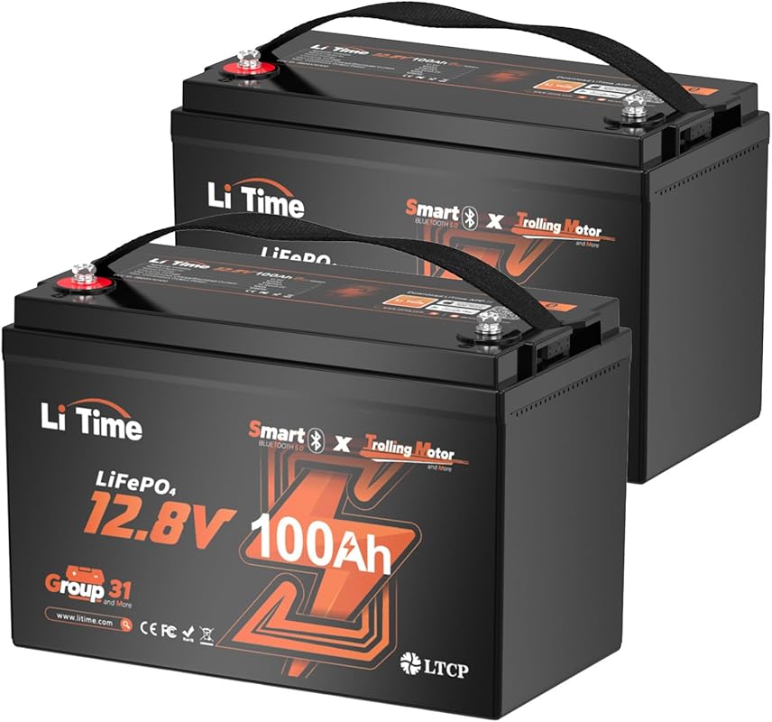 LiTime 12V 100Ah Group 31 Bluetooth LiFePO4 Battery for Trolling Motor