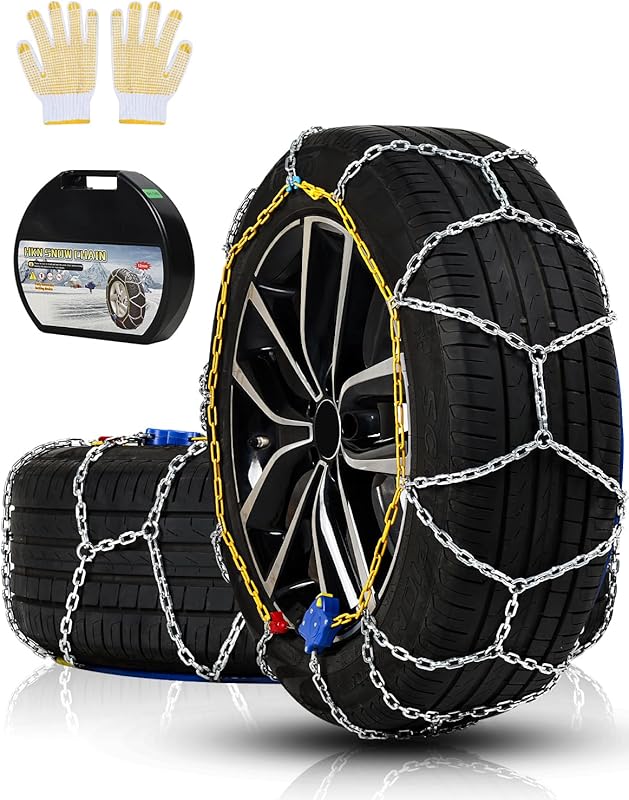 Auto Tightening Snow Chains for Cars, SUVs, and Pickup Trucks with Qui