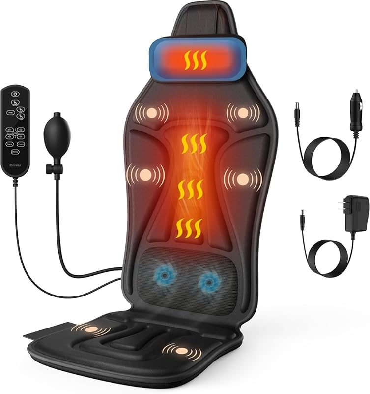 Back Massager with Heat for Pain Relief Deep Tissue, Portable Chair Ma