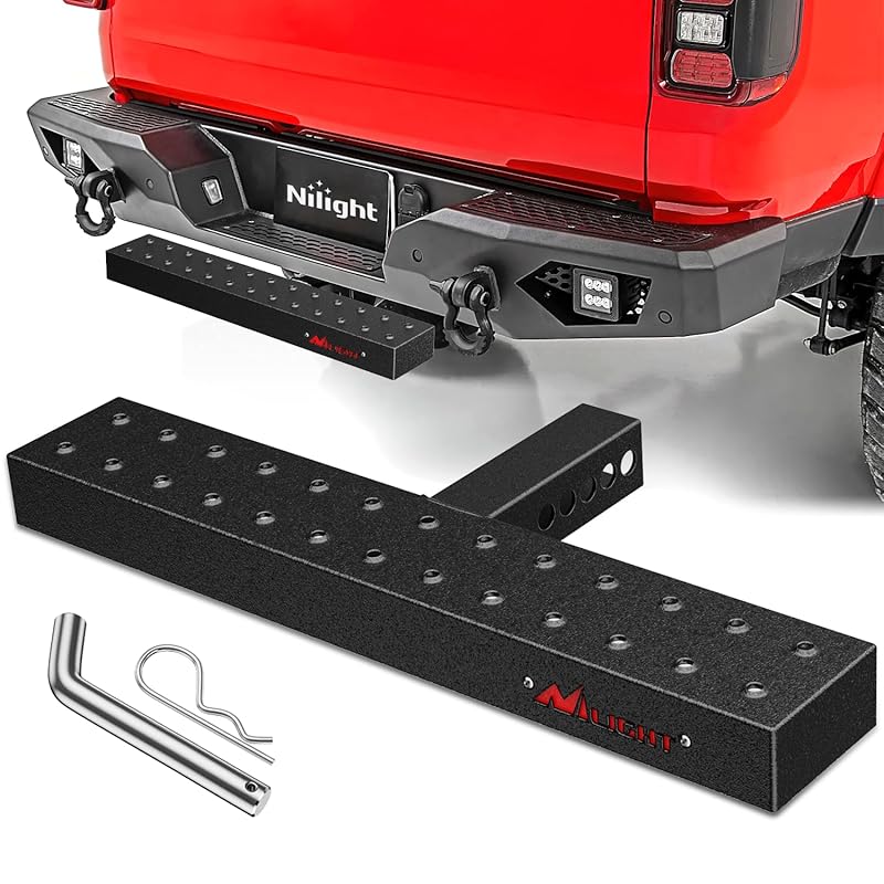 Nilight 23.5 Inch Hitch Step for 2" Receiver, Textured Anti-Slip Bumper Guard
