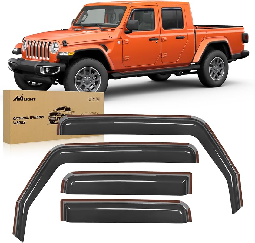 Nilight In-Channel Rain Guards for Jeep Gladiator 2020-2023 Window Def
