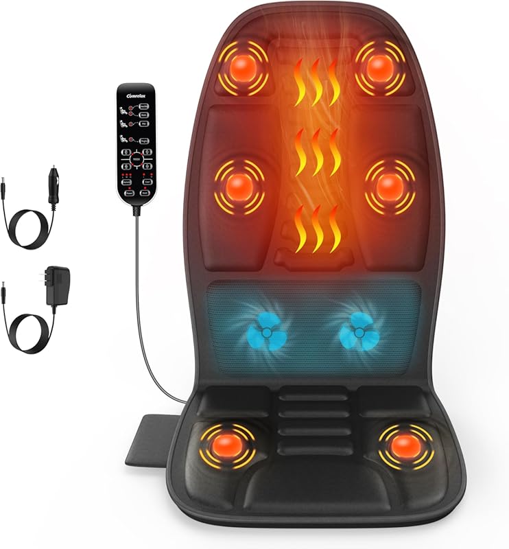 Heated and Cooling Massage Seat Cushion for Full Body Deep Tissue Vibr