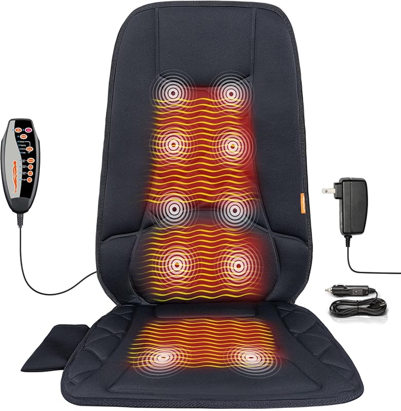 Heated Massage Seat Cushion with 10 Vibration Motors for Pain Relief i