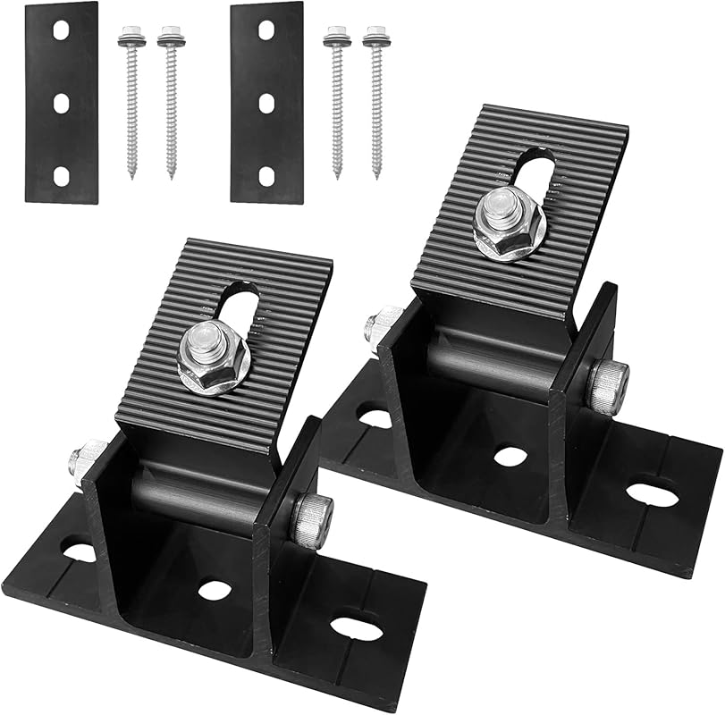 Adjustable Solar Panel Tilt Mount Bracket Two-Pack for Flat Roof and R