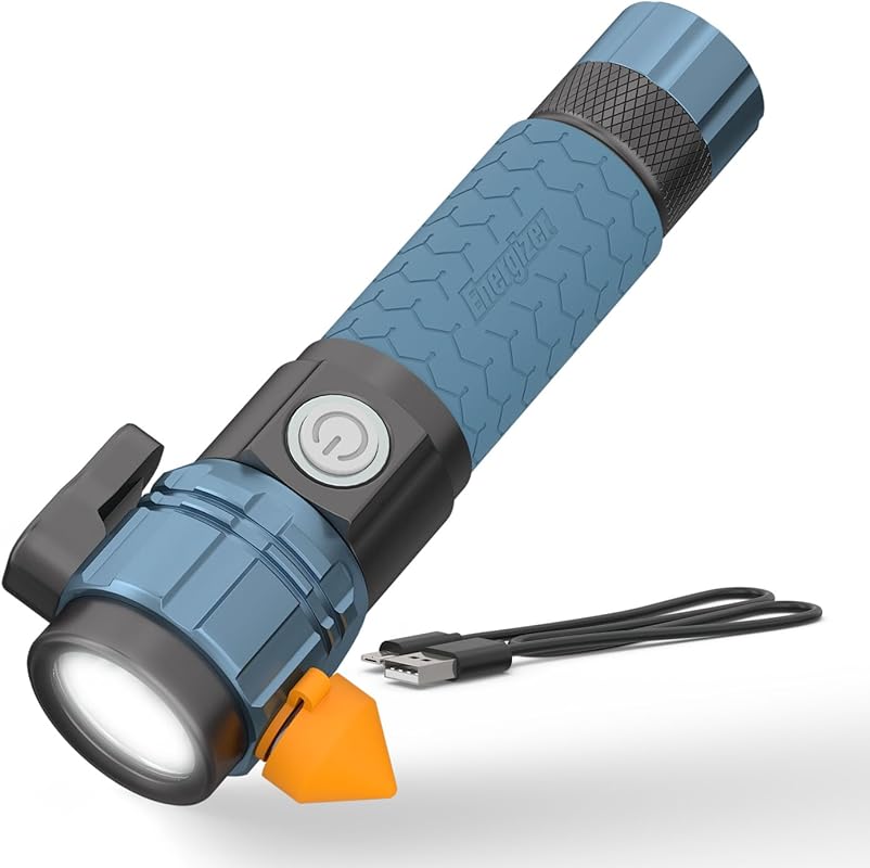 Energizer A-500 Rechargeable Flashlight with Seat Belt Cutter Glass Br