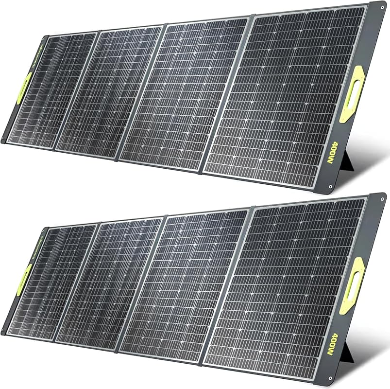 800W Portable Solar Panel Set with Adjustable Kickstands and Smart Ali
