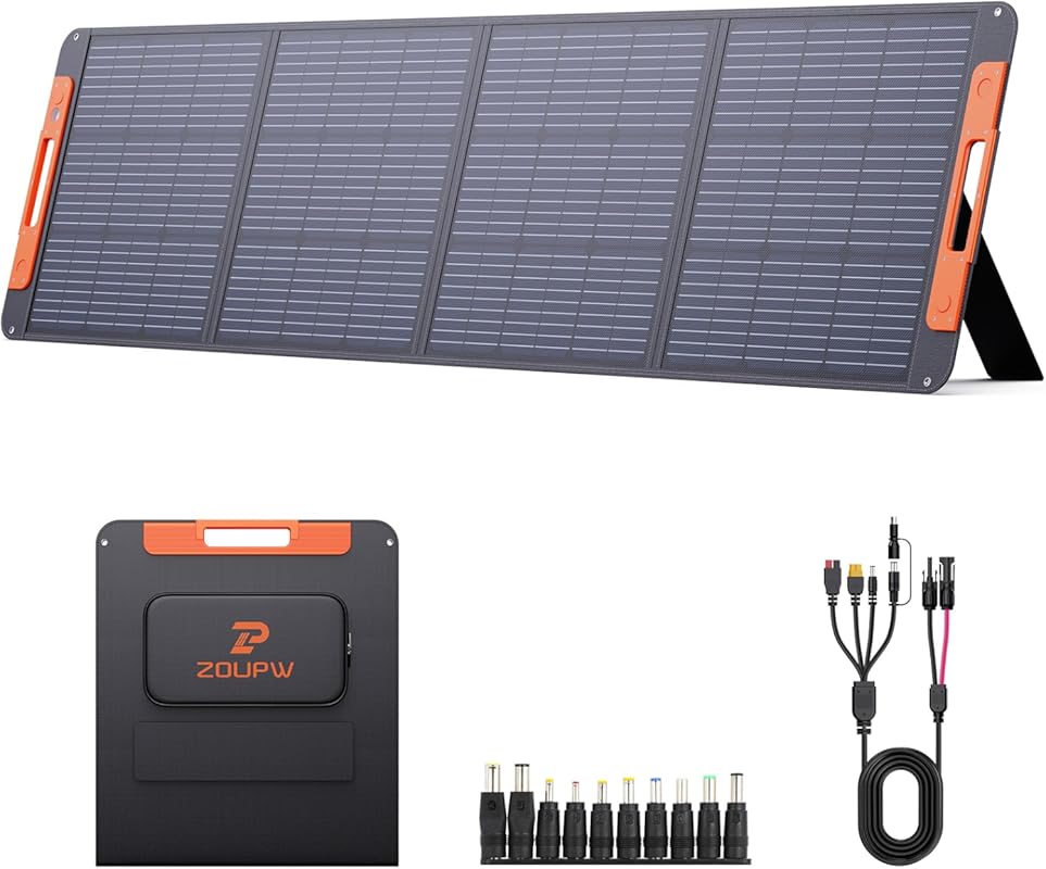 Portable 200-Watt Foldable Solar Panel with IP67 Waterproof Rating and