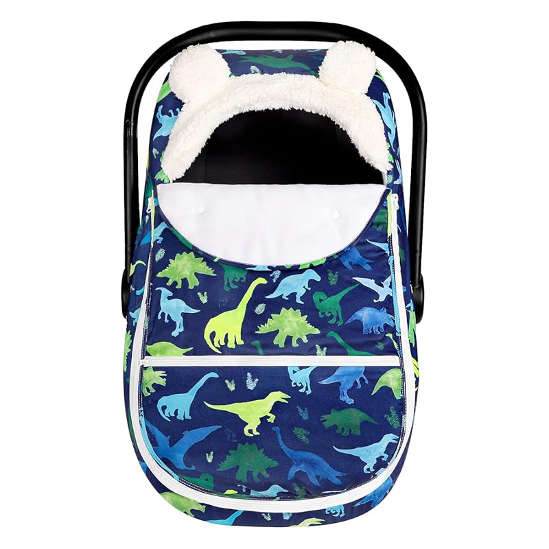 Tanofar Dinosaur Winter Infant Car Seat Cover with Ultra-Soft Breathab