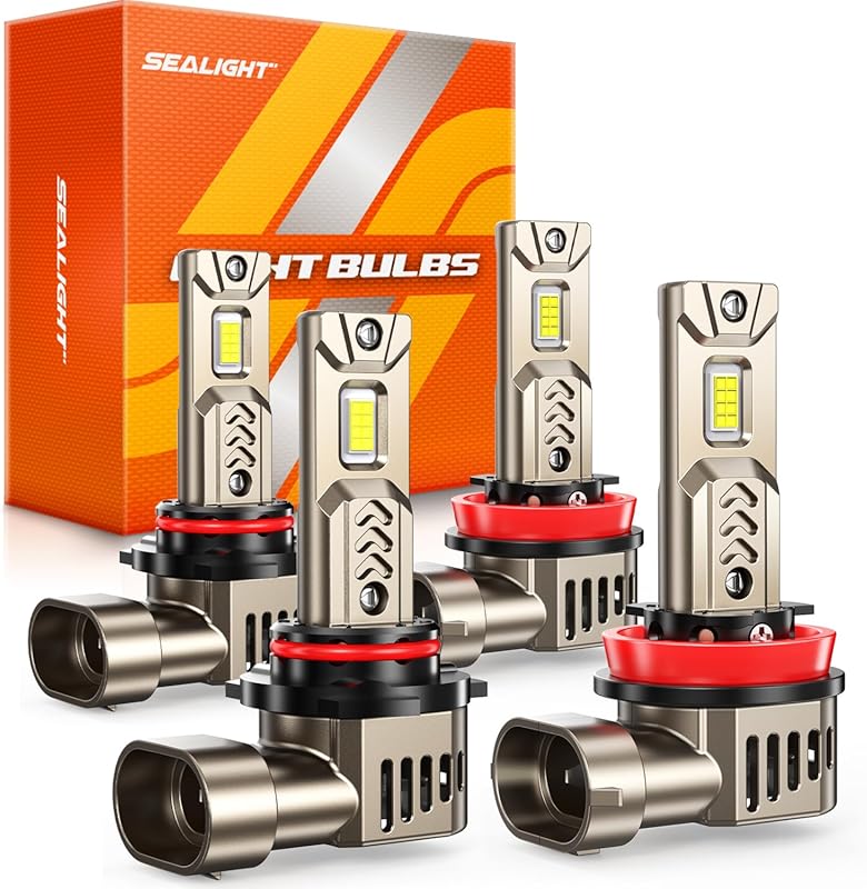 SEALIGHT L2S HB3 and H9 Bulb Combo for Fog Lights and Powersports Head