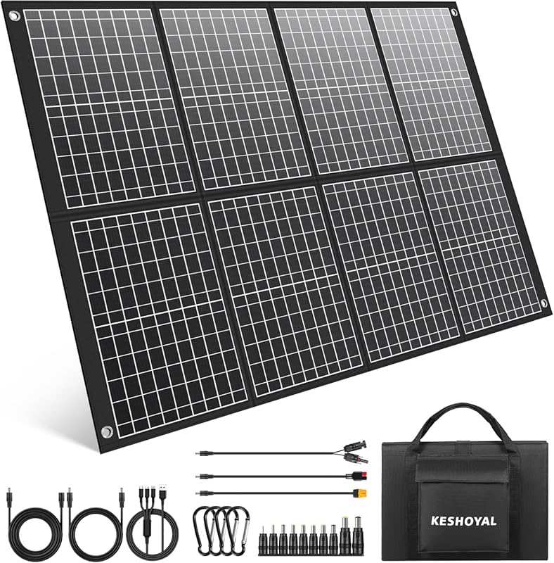 100 Watt Portable Foldable Solar Panel with Monocrystalline Cells and 