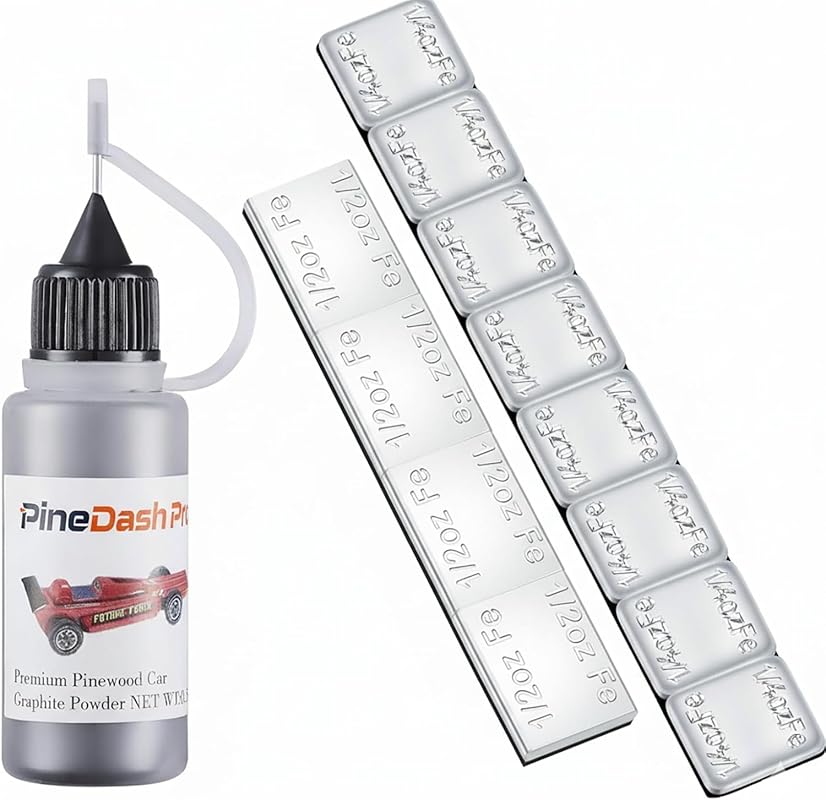 Pinedash Pro Pinewood Weights Kit with 4OZ Weights in 2 Sizes and 0.5O