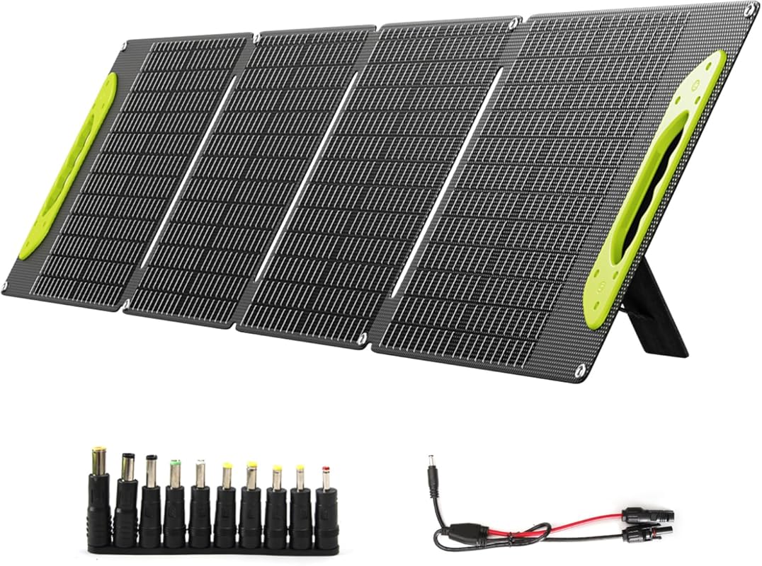 100W Foldable Solar Panel Kit with Controller and Ports for Phones and