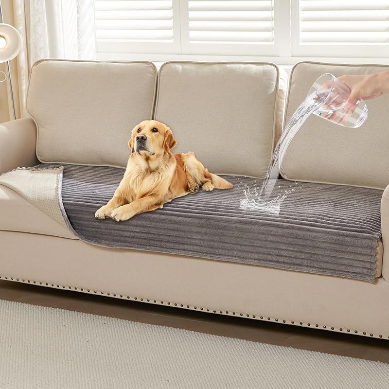 Waterproof Washable Fuzzy Couch Cover for Dogs, Thick Soft and Non-Sli