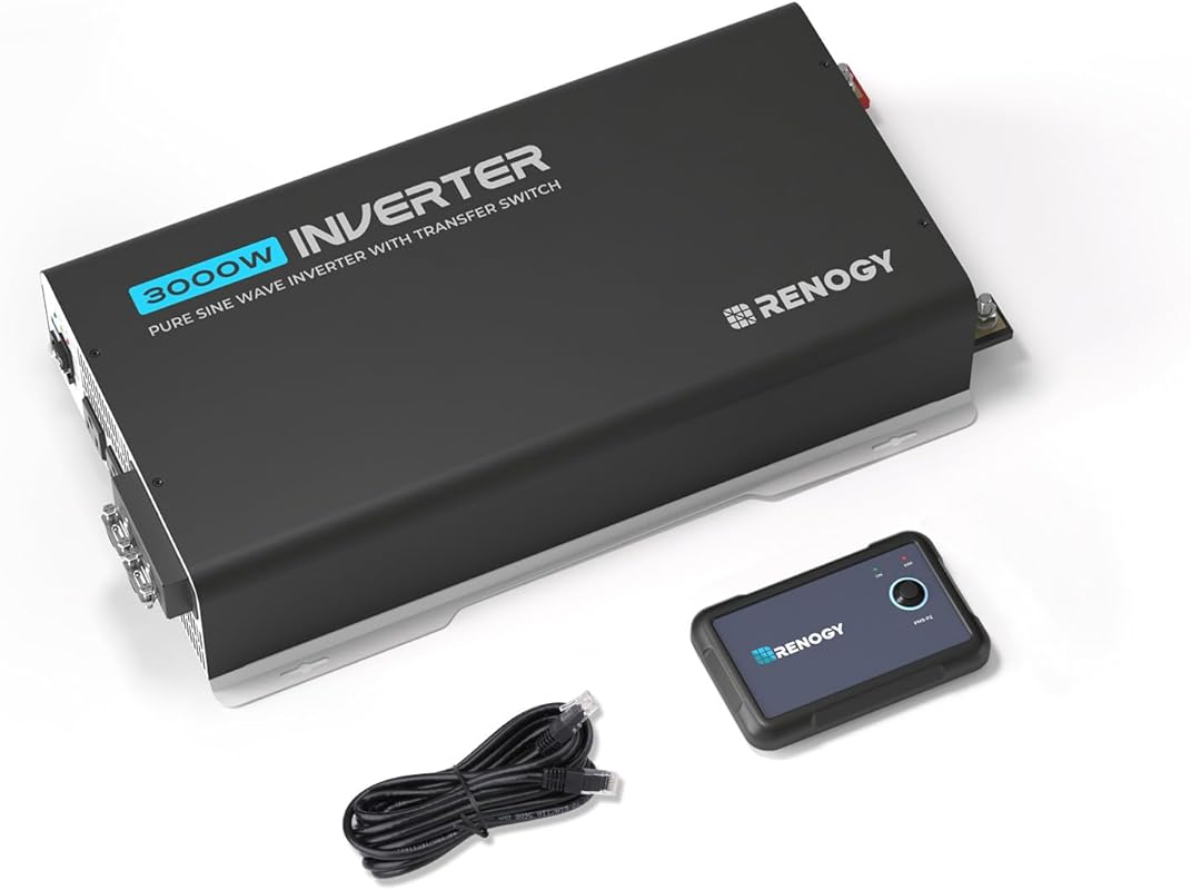 Renogy 3000W Pure Sine Wave Inverter with UPS Transfer Switch and Blue