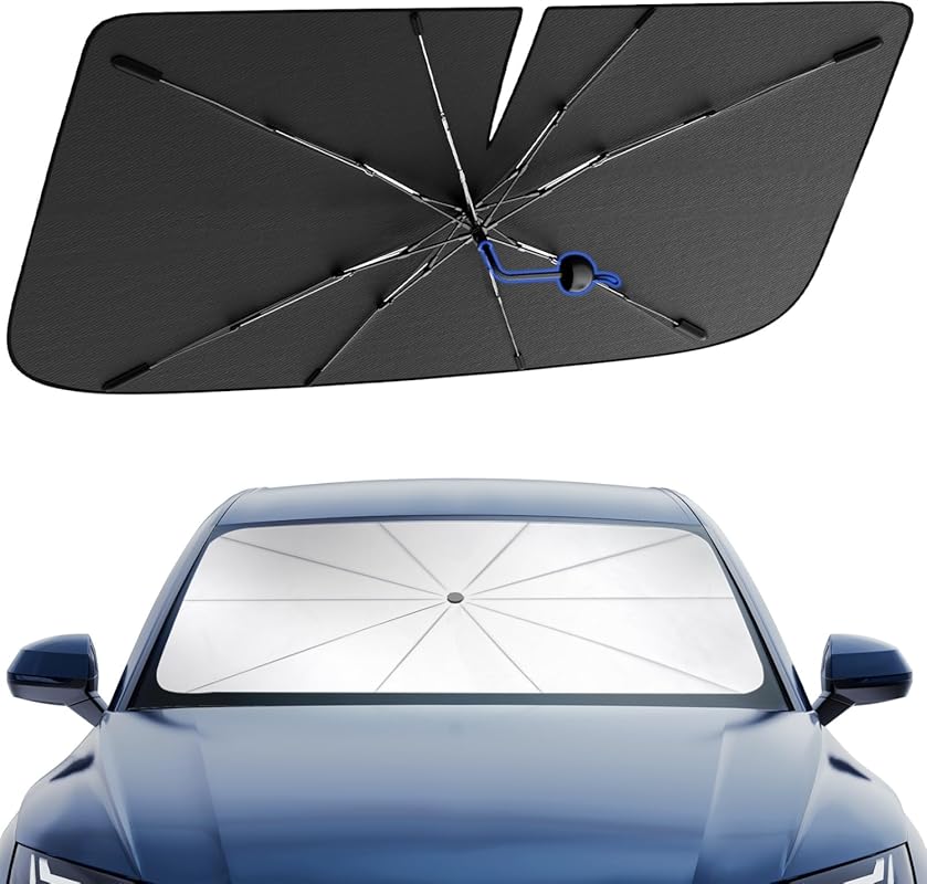 PEMOTech Car Umbrella Windshield Sun Shade with Quick-Install UV and H